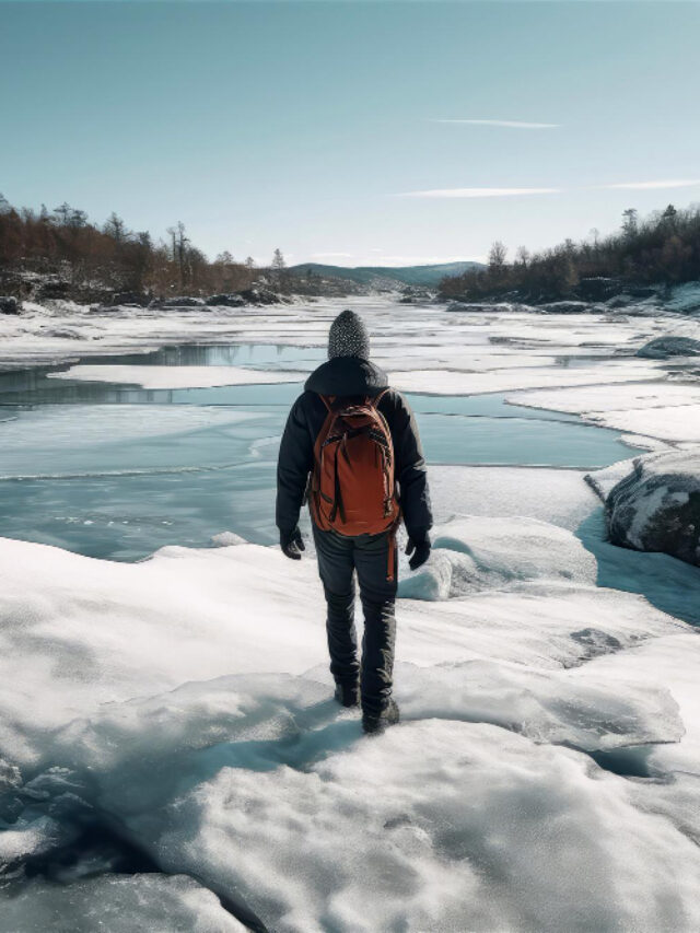 male-hiker-walking-ice-rear-view-dron-view-generative-ai