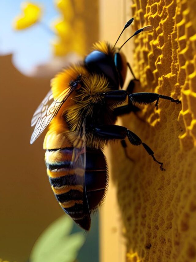 bee-sunflower-with-blue-black-stripe-its-back