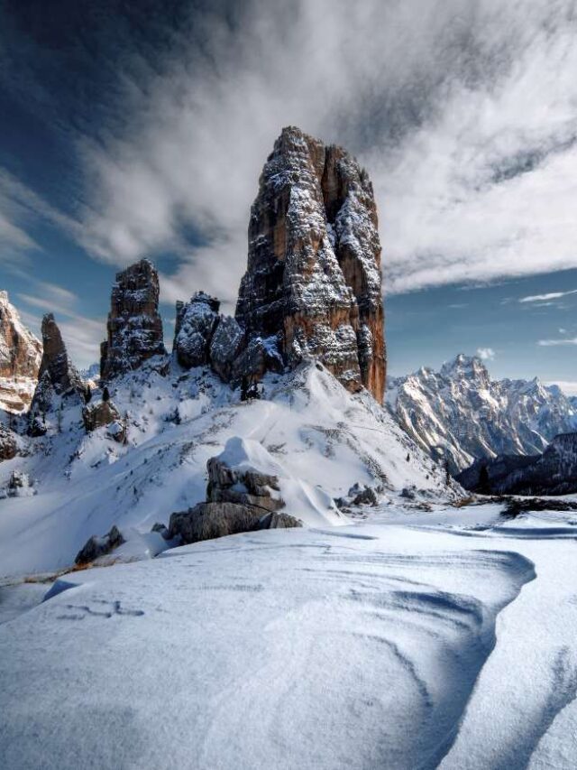 dolomites-covered-snow-sunlight-cloudy-sky-italian-alps-winter