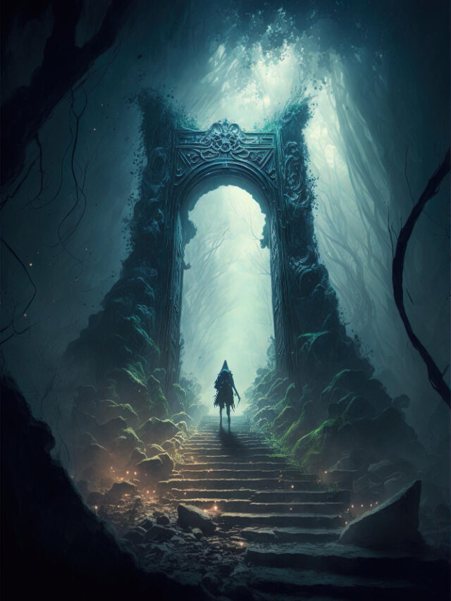 end-tunnel-dark-mystical-stairs-fairy-fantasy-forest-digital-illustration-ai